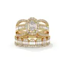 Radiant Embrace Diamond Ring Set