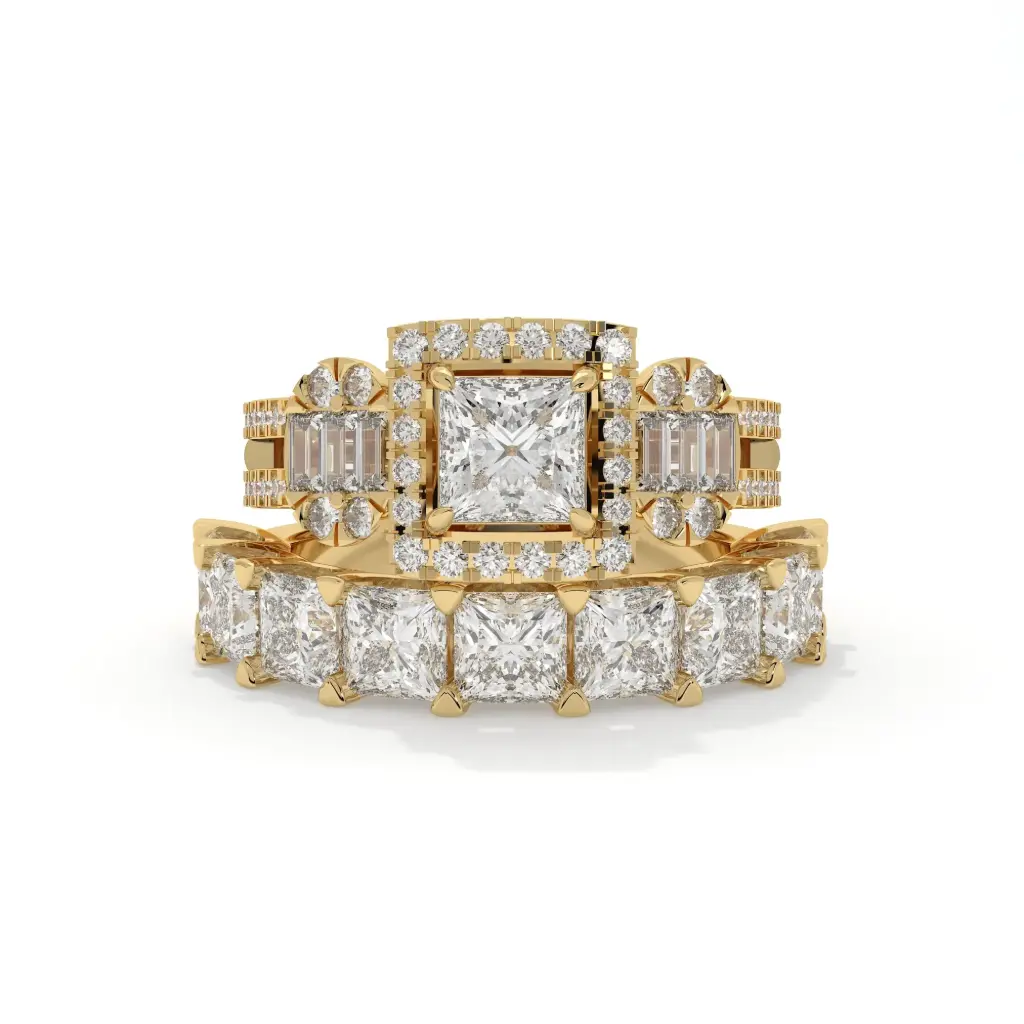 Regal Brilliance Princess-Cut Ring Set 