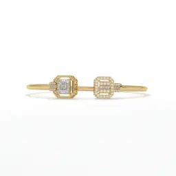 Emerald Step-Cut Diamond Duo Bangle  (LAB GROWN, 18K YELLOW GOLD, 2-2 (2 2/16"))