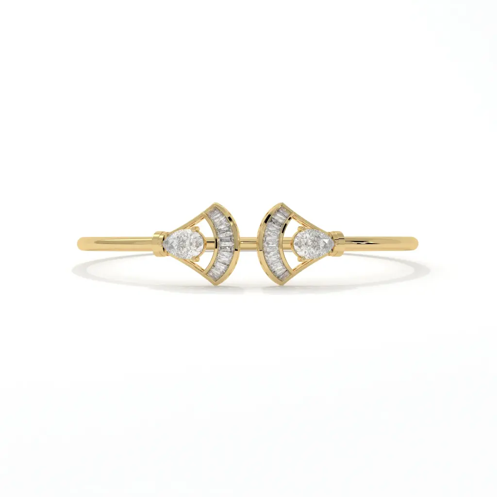 Fan Motif Diamond Designer Bangle 
