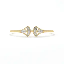 Fan Motif Diamond Designer Bangle  (Lab Grown, 18K YELLOW GOLD, 2-2 (2 2/16"))