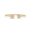 Floral Hexa Diamond Accent Bangle 
