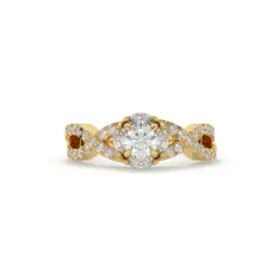 Infinity Embrace Cushion-Cut Ring  (18K YELLOW GOLD, LAB GROWN)