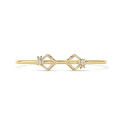 Geometric Diamond Open Cuff Bangle  (LAB GROWN, 18K YELLOW GOLD, 2-2 (2 2/16"))