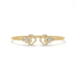 Hexagon Radiance Diamond Open Bangle  (LAB GROWN, 18K YELLOW GOLD, 2-2 (2 2/16"))