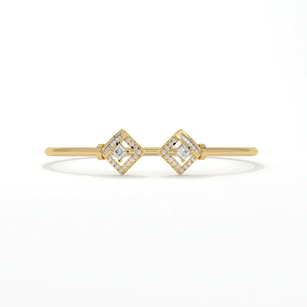 Luxe Geometry Diamond Bangle 