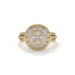 Radiant Sunburst Diamond Cocktail Ring (LAB GROWN, 18K YELLOW GOLD)