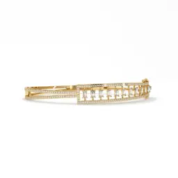 Regal Lattice Diamond Bangle  (LAB GROWN, 18K YELLOW GOLD)