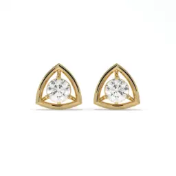 TriAura Diamond Studs  (LAB GROWN, 18K YELLOW GOLD)
