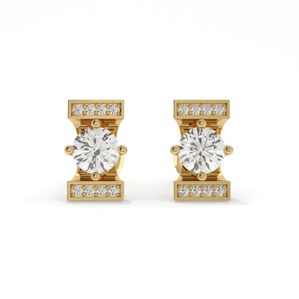Regalia Bar Diamond Studs 