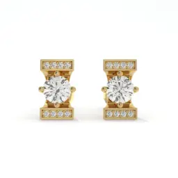 Regalia Bar Diamond Studs  (LAB GROWN, 18K YELLOW GOLD)