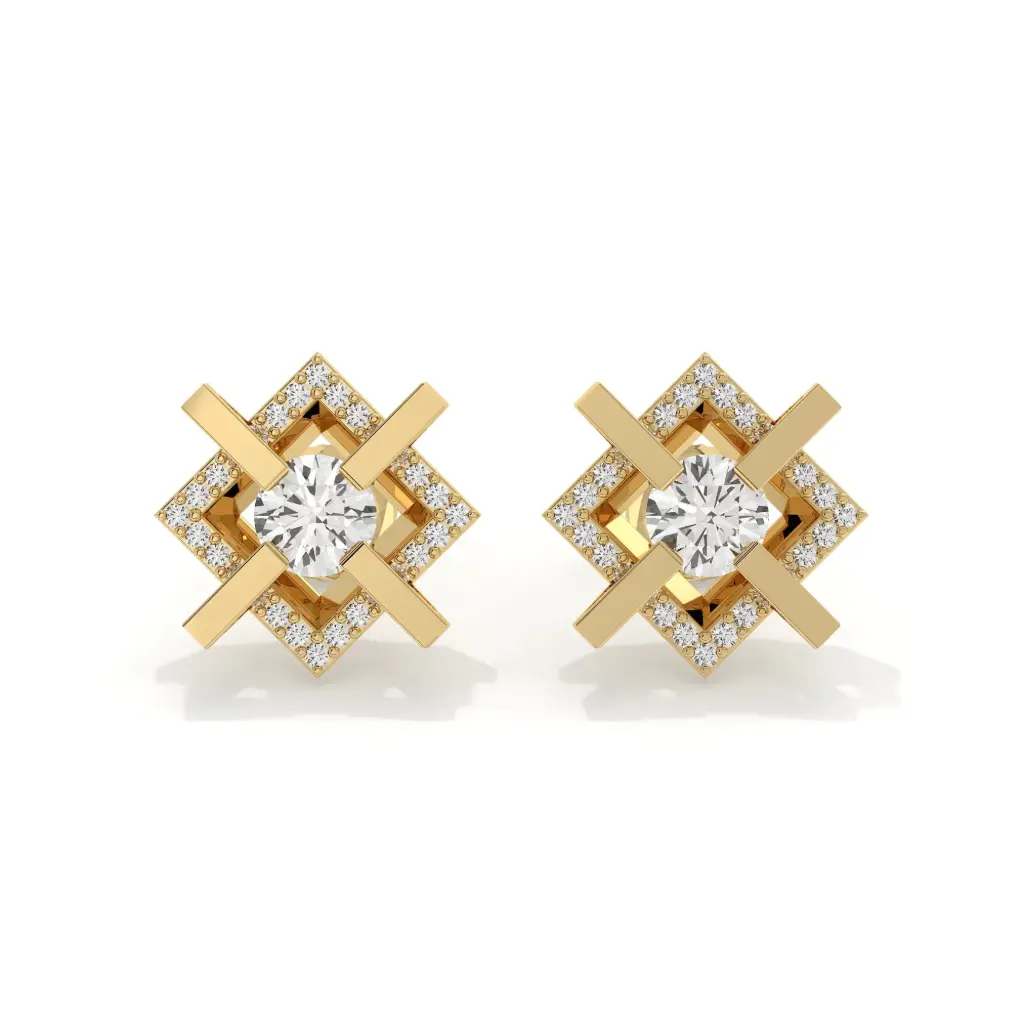 Celestia Cross Diamond Studs 