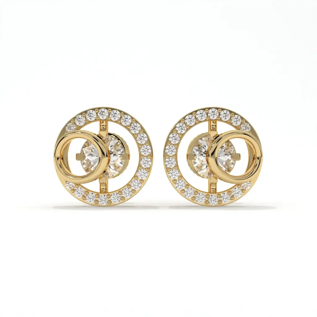 Orbit Halo Diamond Studs 