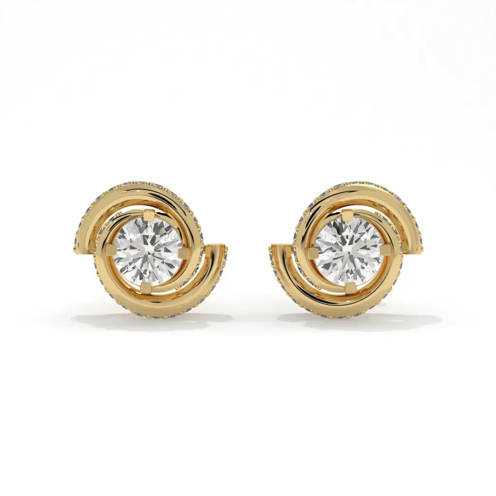 Twilight Swirl Diamond Studs 