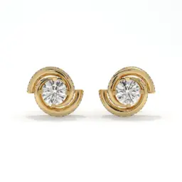 Twilight Swirl Diamond Studs  (LAB GROWN, 18K YELLOW GOLD)
