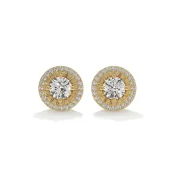 Radiant Crown Diamond Studs  (LAB GROWN, 18K YELLOW GOLD)