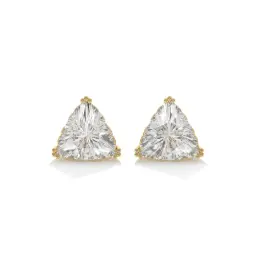 Trilliant Brilliance Diamond Studs  (LAB GROWN, 18K YELLOW GOLD)