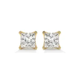 Princess Radiance Diamond Studs  (LAB GROWN, 18K YELLOW GOLD)