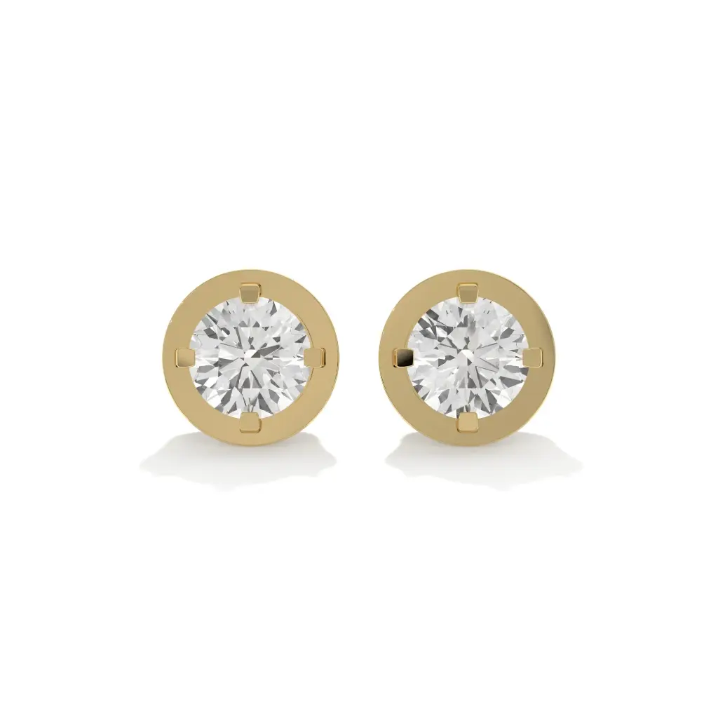 Modern Bezel Diamond Studs 