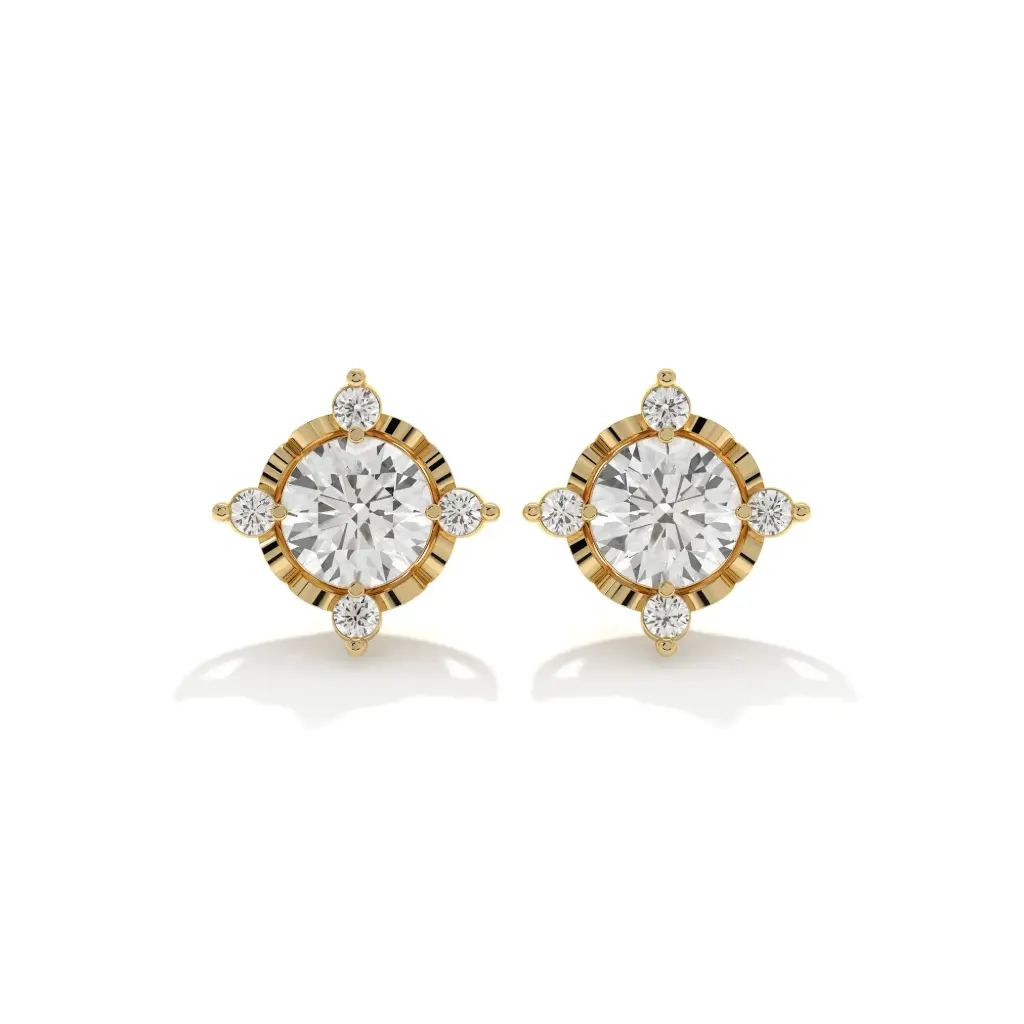 Radiant Compass Diamond Studs 