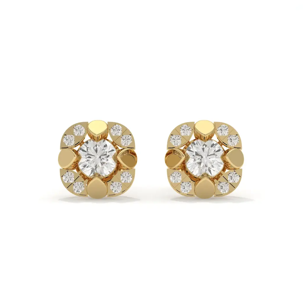 Floral Diamond Studs 