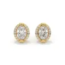 Marquise Halo Diamond Studs 