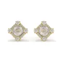 Asscher Halo Diamond Studs 
