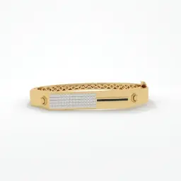 Geometric Diamond-Accented Men's Bracelet  (LAB GROWN, 18K YELLOW GOLD)