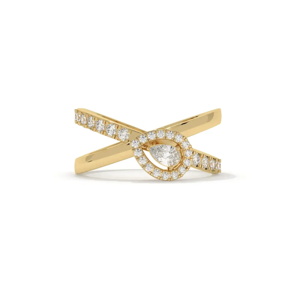 Dewdrop Halo Diamond Ring 