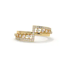 Geometric Grace Diamond Ring  (LAB GROWN, 18K YELLOW GOLD)