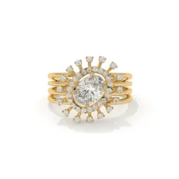 Starlit Majesty Diamond Ring  (LAB GROWN, 18K YELLOW GOLD)