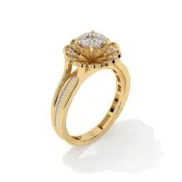 Petal Perfection: Diamond Rings Crafted to Bloom  (Lab Grown, 18K YELLOW GOLD)