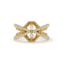 Radiant X Marquise Band  (LAB GROWN, 18K YELLOW GOLD)