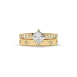 Regal Princess Cut Duo Ring  (LAB GROWN, 18K YELLOW GOLD)