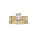 Radiant Emerald Cut Diamond Statement Ring Set 