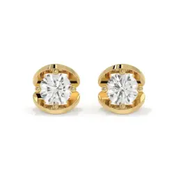 Eternal Round Diamond Studs  (LAB GROWN, 18K Yellow Gold)