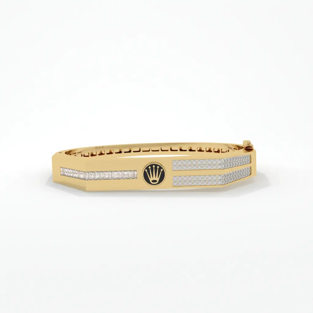 Crown Emblem Diamond Men's Bracelet 