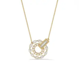 Solara Baguette Charm Chain With Pendant For Her (LAB GROWN, 18K YELLOW GOLD)