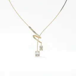 Twirl Of Elegance Necklace  (LAB GROWN, 18K YELLOW GOLD)