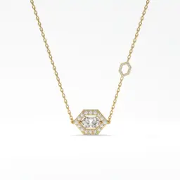 Luna Drop Pendant With Chain  (LAB GROWN, 18K YELLOW GOLD)